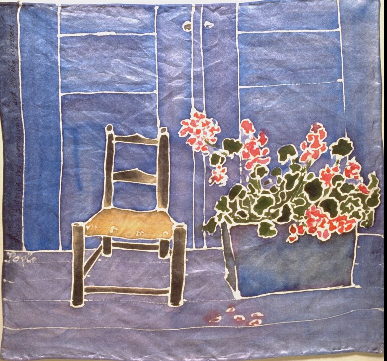 11″ x 11″ silk with dye and resist