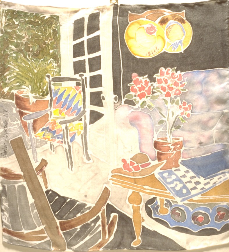 11″ x 11″ silk with dye and resist